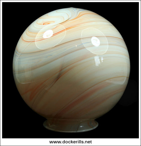 Vintage Individually Marbled Glass Lamp Shade. (1)
