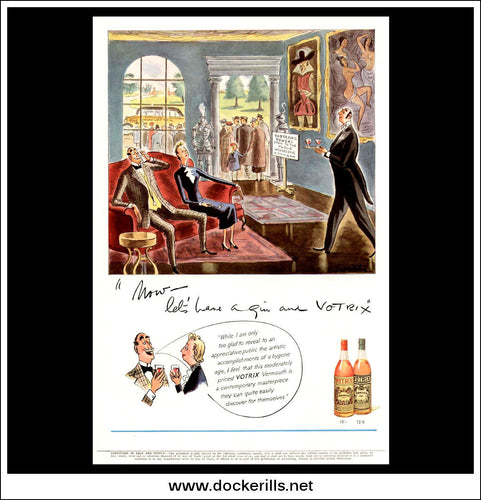 Votrix Vermouth. Original Vintage Advert From August 12th, 1950.
