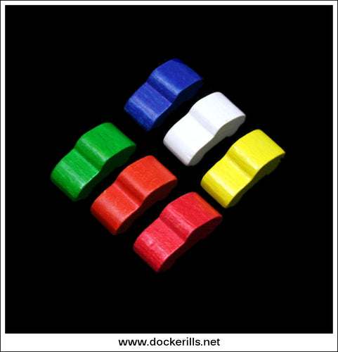Waddington's Rally. Set Of Six Wooden Player Counters. VINTAGE GAME SPARES