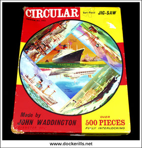 World Shipping - Circular Jig-Saw Puzzle. John Waddington c. 1950's - 1960's.