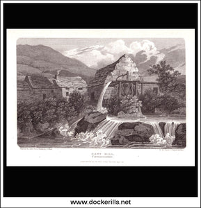 Antique print a view of Nant Mill Caernarvonshire Wales