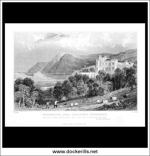 Watermouth, Near Illfracombe, Devonshire, England. Antique Print, Steel Engraving 1830.