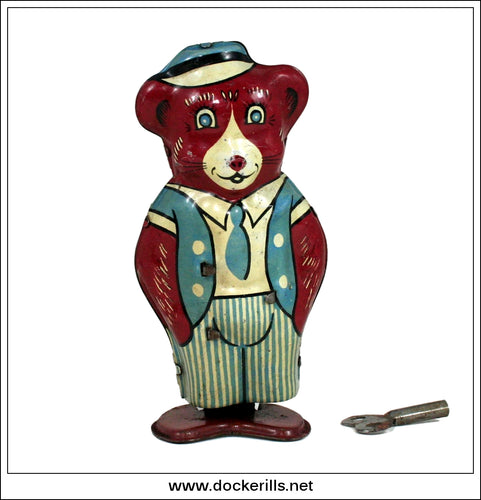 Brown Bear No. 153. Vintage Tin Plate Clockwork Novelty Toy, Well-Brimtoy Ltd., Great Britain 1.