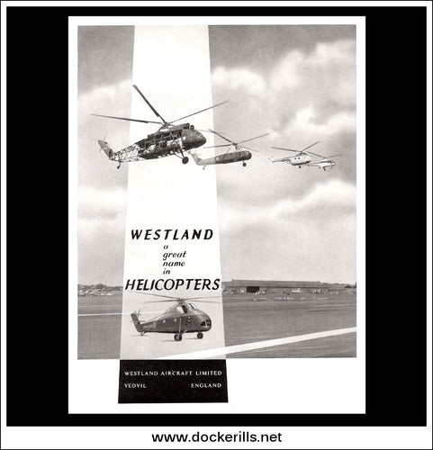 Westland Helicopters. Original Vintage Advert From 1961.