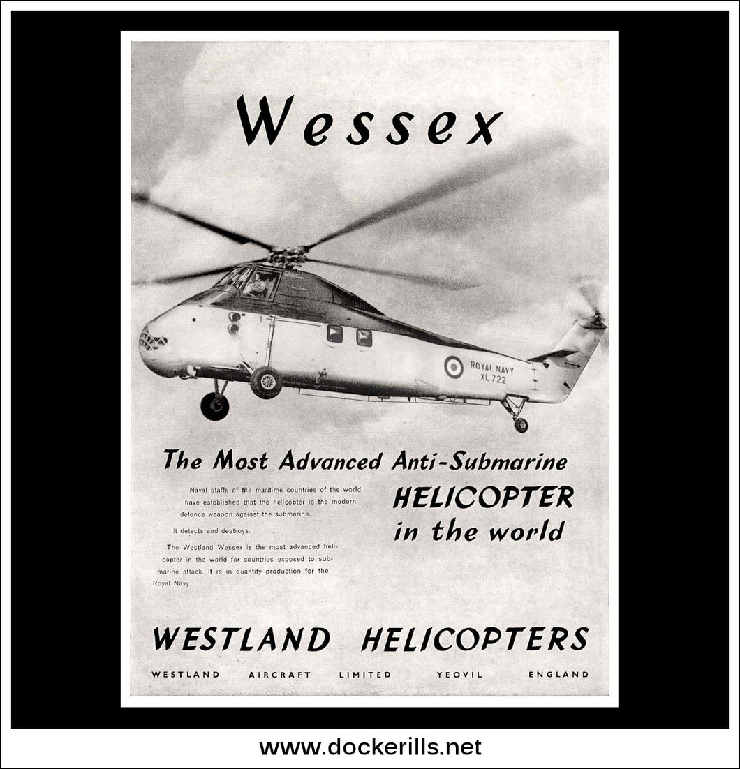 Westland Wessex Helicopter. Original Vintage Advert From 1961.