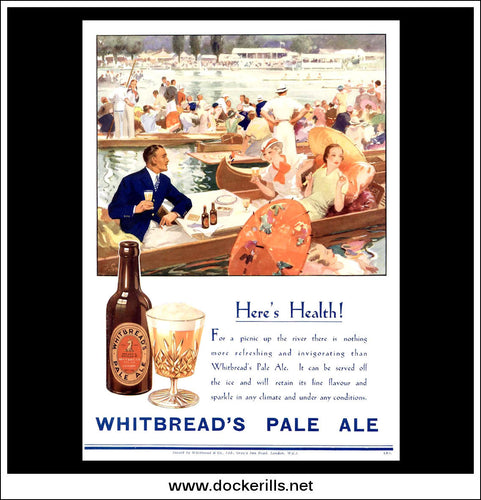 Whitbread Pale Ale - Here's Health. Original Vintage Advert From June 28th, 1933.
