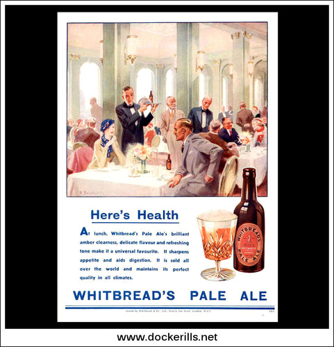 Whitbread Pale Ale - Here's Health. Original Vintage Advert From January 17th, 1933.