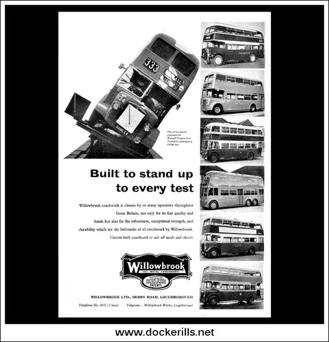Willowbrook Double-Decker Buses. Original Vintage Advert From April, 1957.