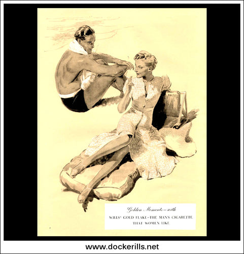 Wills' Gold Flake Cigarettes. Original Vintage Christmas Advert From August 16th, 1939.
