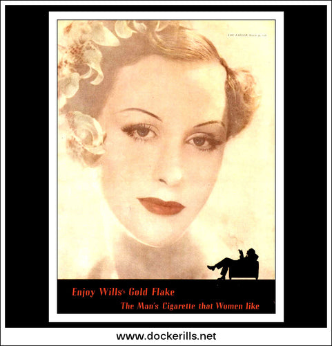 Wills Gold Flake Cigarettes. Original Vintage Advert From March 30th, 1938.