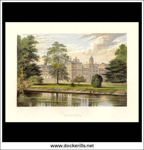 Wilton House, Near Wilton, Wiltshire, England. Antique Print, Chromoxylograph 1880.
