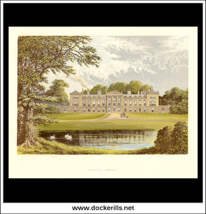 Woburn Abbey, Near Woburn, Bedfordshire, England. Antique Print, Chromoxylograph 1880.