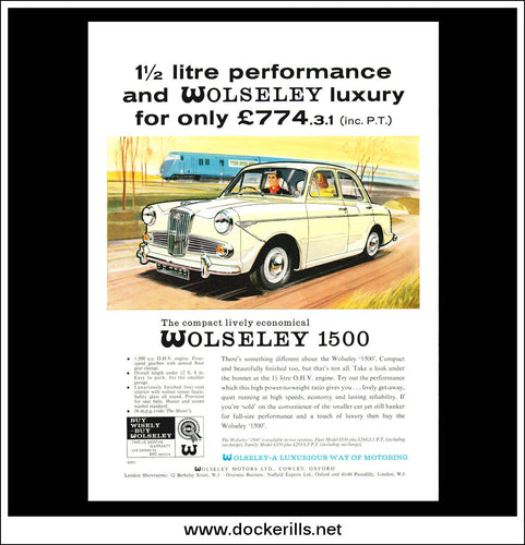 Wolseley 1500. Original Vintage Advert From November 1962
