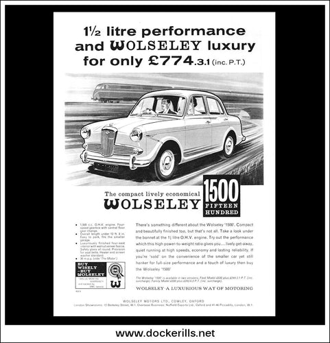 Wolseley BMC 1500. Original Vintage Advert From March 10th 1962