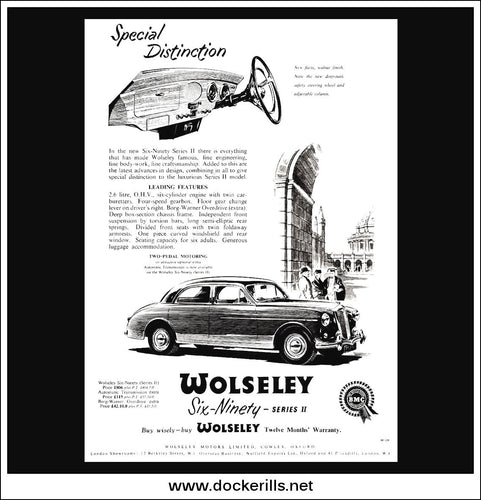Wolseley Six-Ninety Series II. BMC. Original Vintage Advert From February 23rd, 1957.