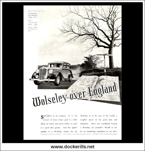 Wolseley Super Six Saloon. Original Vintage Advert From April 26th, 1939.