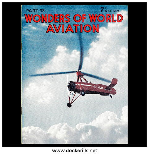 Wonders Of World Aviation Magazine No. 38. 1938. Cover - An Autogiro Aircraft Flying At Hamble. Hampshire.