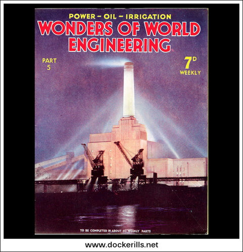 Wonders Of World Engineering Magazine No. 5. 1937. Cover - The Battersea Power Station Illuminated At Night.
