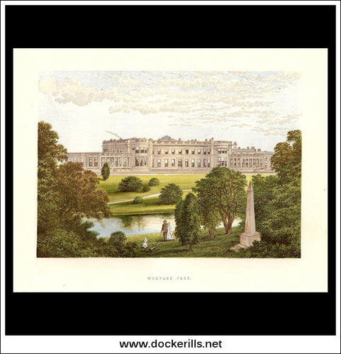 Wynyard Park, Near Stockton-On-Tees, County Durham, England. Antique Print, Chromoxylograph 1880.