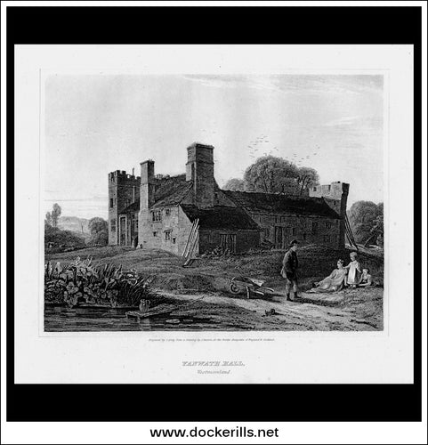Yanwath Hall, Westmoreland, England. Antique Print, Copper Plate Engraving 1814