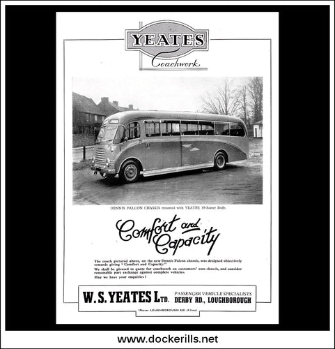 Yeates Buses And Coaches. Original Vintage Advert From February, 1952.