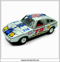 Mercedes C111 Silver Racing Car, Vintage Tin Toy, Yoneya, Japan.