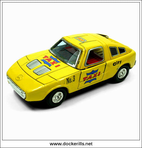 Mercedes C111 Taxi Car, Vintage Tin Toy, Yoneya, Japan.