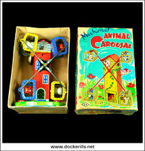 Animal Carousel, Vintage Tin Plate Clockwork / Wind-Up Novelty Toy, Yoneya, Yone Japan 1.