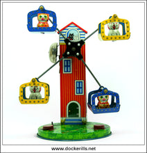 Animal Carousel, Vintage Tin Plate Clockwork / Wind-Up Novelty Toy, Yoneya, Yone Japan 2.
