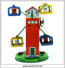 Animal Carousel, Vintage Tin Plate Clockwork / Wind-Up Novelty Toy, Yoneya, Yone Japan 3.