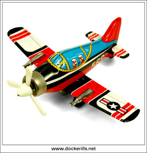 Vintage F-80 Aeroplane / Airplane Friction Drive Tin Plate Novelty Toy, Yoneya, Japan 2.