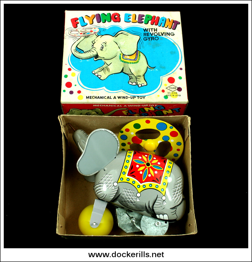 Jouet Ancien Windy – Éléphant Jongleur Mécanique, Années 60, Boîte D'origine, Japon