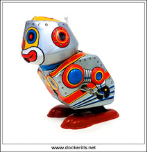 Jumping Robot No. 2097, Yoneya (YONE), Japan. Vintage Tin Plate Clockwork Robot. 1.