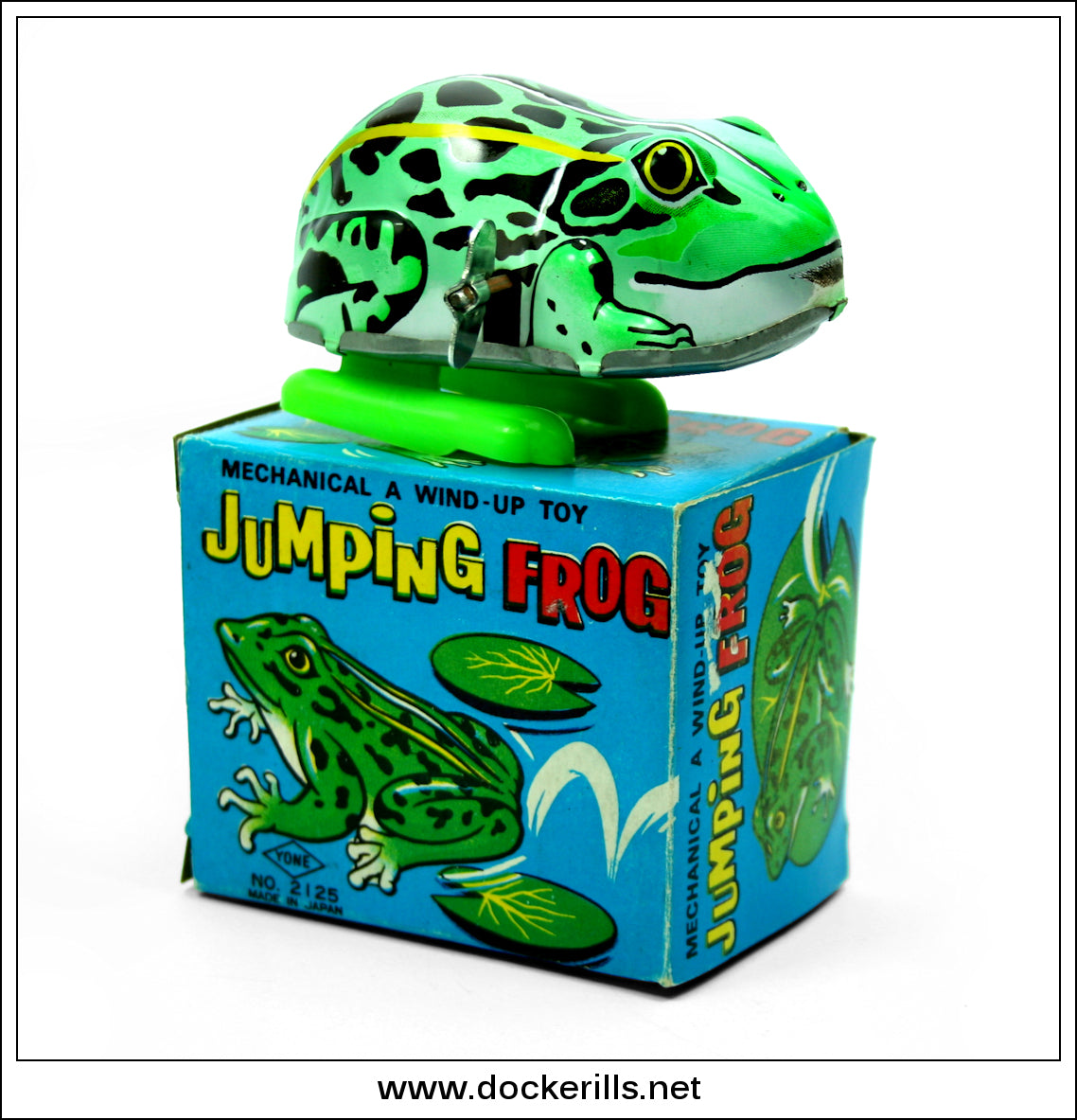 Jumping Frog Vintage Tin Plate Clockwork / Wind-Up Novelty Toy