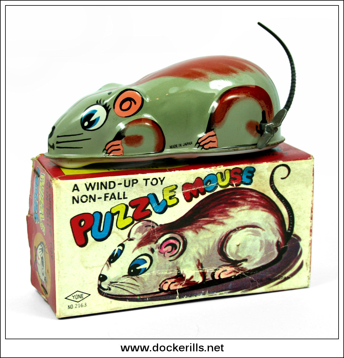 Puzzle Mouse Vintage Tin Plate Clockwork / Wind-Up Novelty