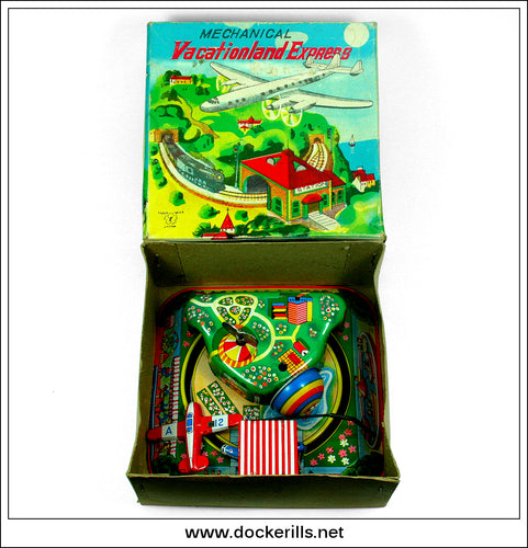 Vacationland Express, Vintage Tin Plate Clockwork / Wind-Up Novelty Toy, Yonezawa, Japan 1.