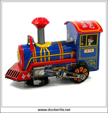 Bump'N Go Choo Choo. Vintage Tin Plate Toy Train, Yoshiya, Japan 1a.