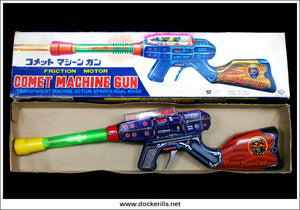 Comet Machine Gun. Vintage Tin Plate Toy Space Ray Gun, Yoshiya