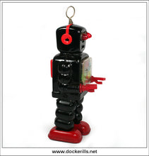 High Wheel Robot. Vintage Tin Plate Toy Robot, Yoshiya, Japan. Six Wheel 2.