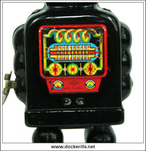 High Wheel Robot. Vintage Tin Plate Toy Robot, Yoshiya, Japan. Six Wheel 5.
