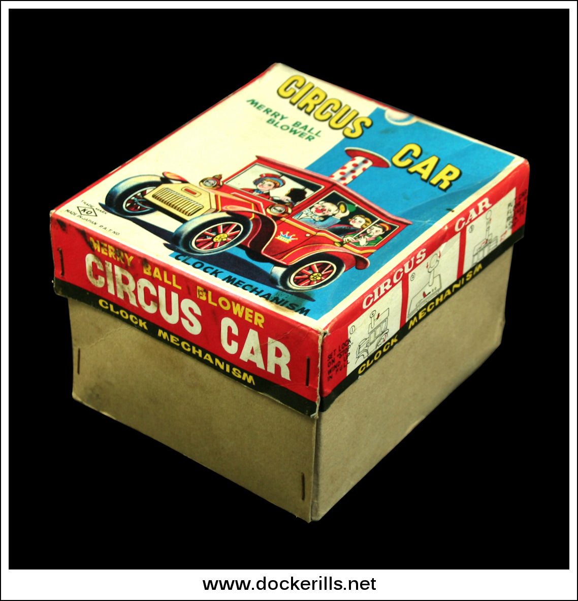 Circus Car, Merry Ball Blower Vintage Tin Plate Clockwork