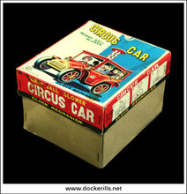 Circus Car, Merry Ball Blower Vintage Tin Plate Clockwork / Wind-Up Novelty Toy, Yoshiya, Japan 5.