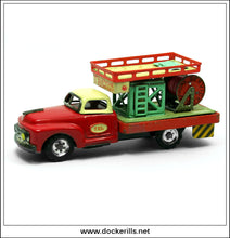 Telephone Service Car, Vintage Tin Plate Friction Toy, Yoshiya, Japan 2.