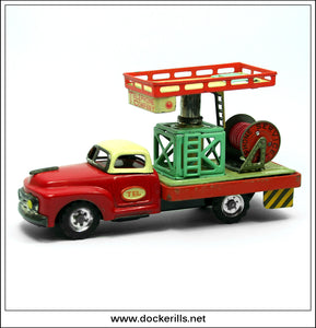 Telephone Service Car, Vintage Tin Plate Friction Toy